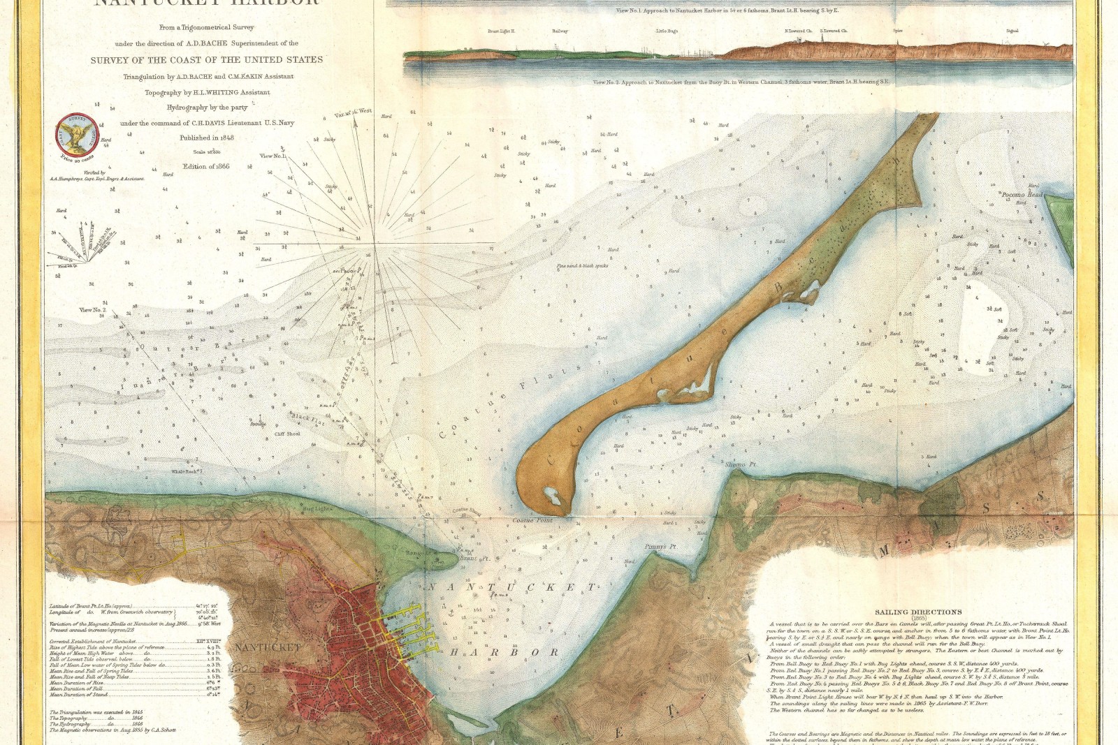 Cascade Bay Sailing Chart — finished commissioned map, photographed or scanned